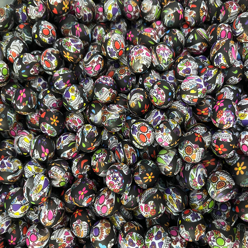 Wholesale 50pcs DIY Halloween Baby Soothing Teething Holiday Series Silicone Beads